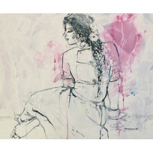Moazzam Ali, 20 x 24 Inch, Watercolor on Paper, Figurative Painting, AC-MOZ-096